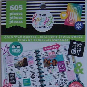 THE HAPPY PLANNER Gold Star Quotes Sticker Pad